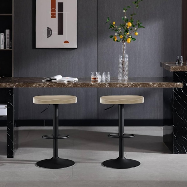 Rootz Roterbar Barpall - Kökspall - Vridbar sits - Justerbar i höjdled - Massivt trä - 41,5 cm x (60-81) cm x 31,5 cm