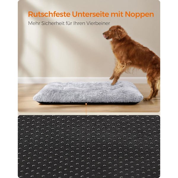 Rootz Ombre Grey Hundeseng - Kæledyrsmåtte - Polstret seng - Plysmateriale - Komfortabel støtte - Skridsikret bund - 140 cm x 100 cm x 12 cm