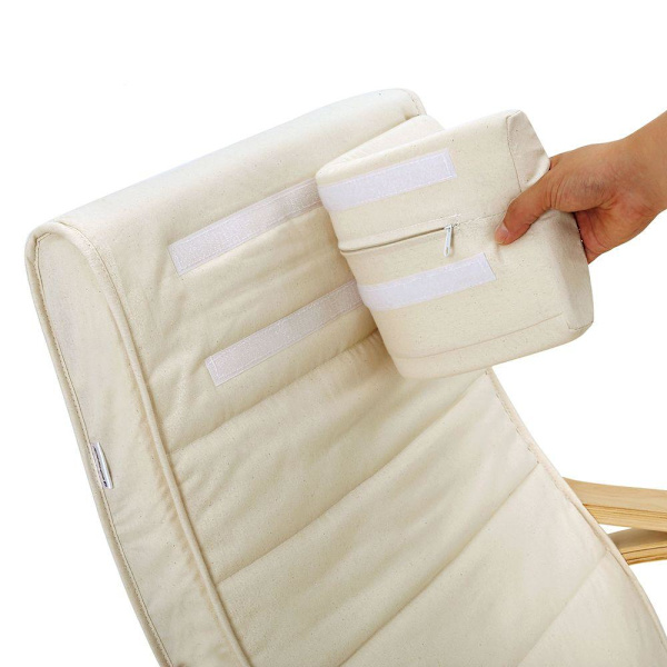 Rootz gungstol - Gungstol i trä - Modern gungstol - Klassisk gungstol - Bekväm gungstol - Gungstol för avkoppling - Beige - 67 x 115 x 91 cm