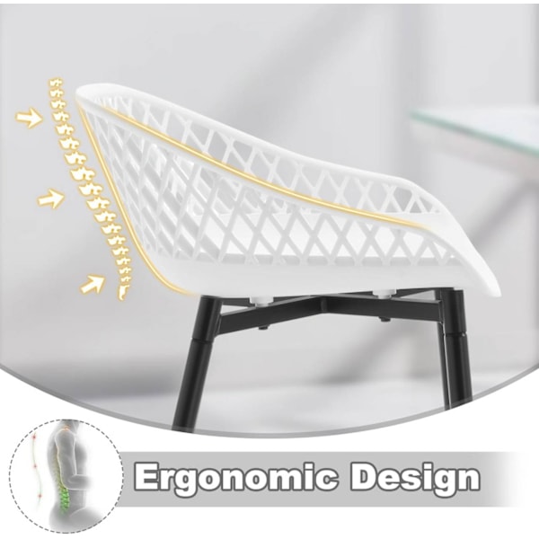 Rootz Hollow Back Barpall Set - Counter Chair - High Back Chair - PP Material - Ergonomisk design - 47cm x 84cm x 48,5cm
