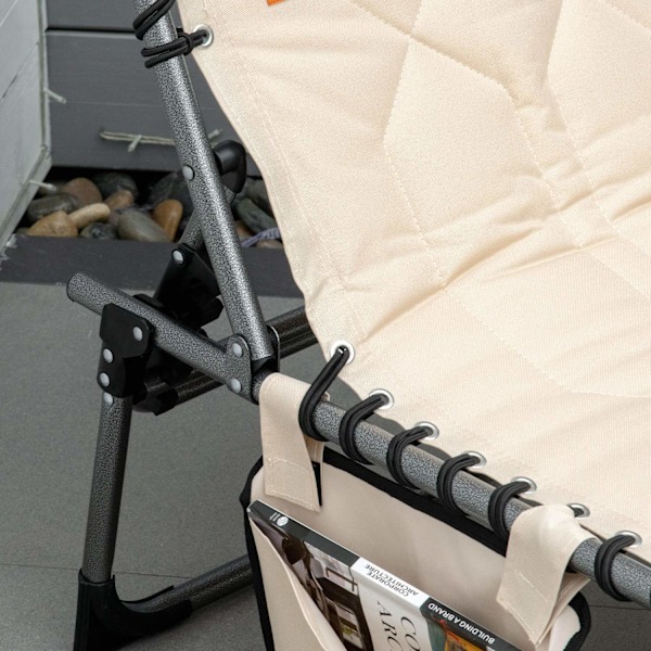 Rootz Foldble Sun Lounger - Garden Lounger - Taitettava tuoli - 5 -vaiheinen selkänoja - Oxford -kangas - 188 x 57 x 30 cm - ruskea