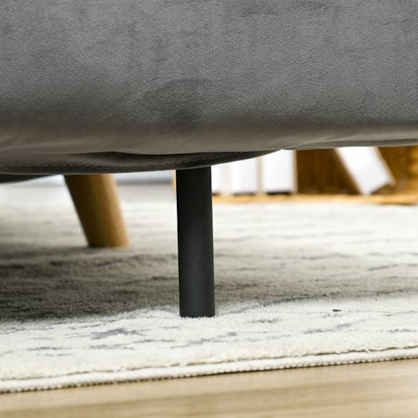 Rootz Velvet Bäddsoffa Stol - Sleeper Chair - Fåtölj - Andas tyg - 130cm x 78cm x 79cm - Grå