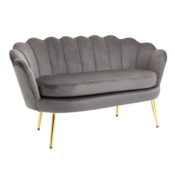 Rootz Sohva - 2 istuttava kangassohva - Istuinsohva - Lounge sohva - Harmaa - 133 x 63 x 75 cm