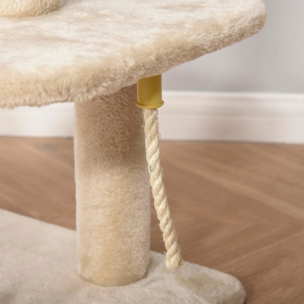 Rootz Cat Tree Skrapstolpe - Beige - Konstruerat trä, plysch, Sisal - 18,89 cm x 15,74 cm x 39,37 cm