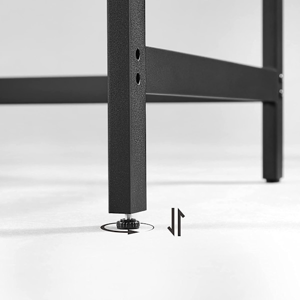Rootz sort computerbord med hylder - Kontorbord - Arbejdsstation - Spånplade og stål - 120 cm x 60 cm x 75 cm