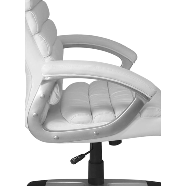 Rootz kontorsstol konstläder vit ergonomisk med nackstöd - Design Executive Chair Skrivbordsstol med avtorkningsfunktion - Snurrstol högt ryggstöd X-X