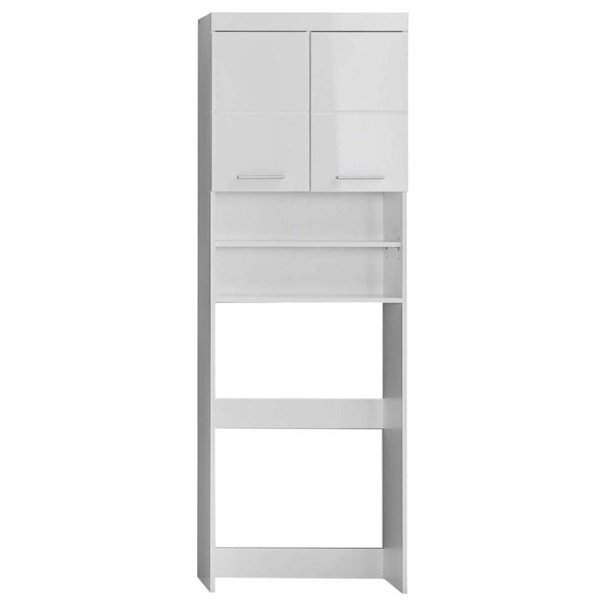 Rootz Badeværelsesskab - Vaskemaskineskab - Højglans - 63 x 187 x 24cm White High gloss