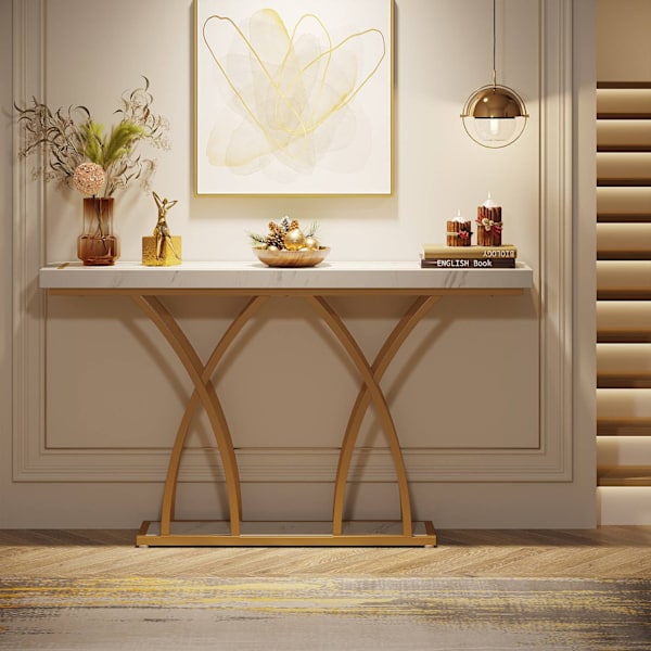 Rootz Chic Gold Konsolbord - Gangbord - Sofabord - Luksuriøst design -140cm L x 30cm B x 80cm H