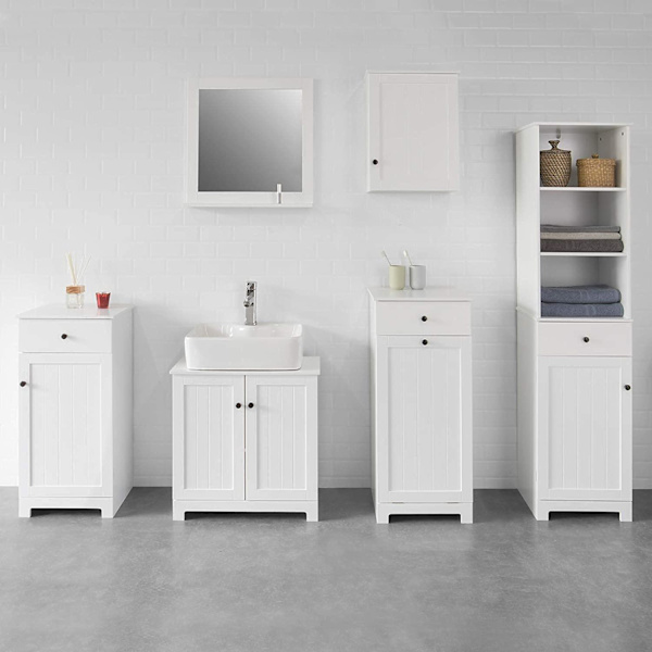 Rootz White Vægmonteret - Enkeltdørs badeværelsesskab - B40 x D23 x H52cm