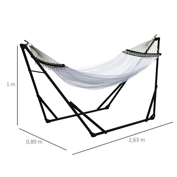 Rootz Hängmattor - Hängstolar - Hängmattor - Krokar - Bärväska - Stolsstativ - Lämplig balkong - Nylontyg - Stål-polyester - Svart-vit - 263l X 89W X