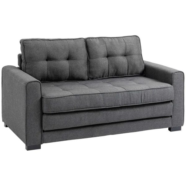 Rootz Bäddsoffa - Hopfällbar soffa - 2-sits bäddsoffa i tyg - Soffa - Soffa - Med sovfunktion - Soffset - Grå - 147,5 x 75 x 85 cm
