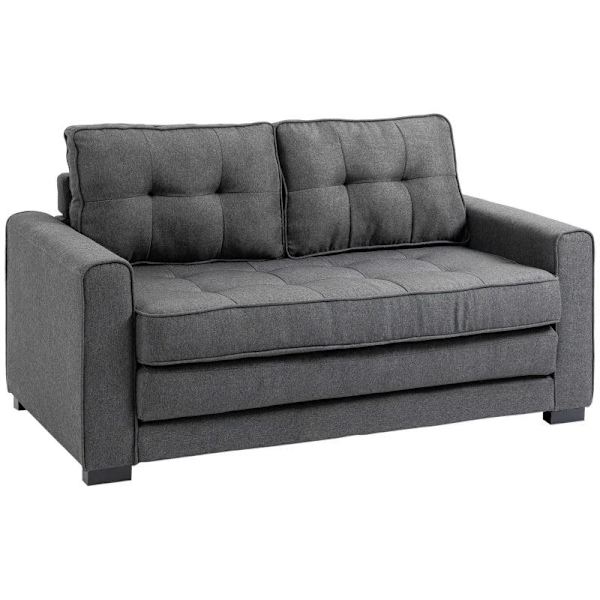 Rootz Sovesofa - Foldesofa - 2-personers stofsovesofa - Sofa - Sofa - Med sovefunktion - Sofasæt - Grå - 147,5 x 75 x 85 cm
