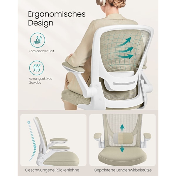 Rootz Deluxe ergonomisk kontorsstol - Skrivbordsstol - Justerbar stol - Bekväm design - 66cm x 60cm x 107cm