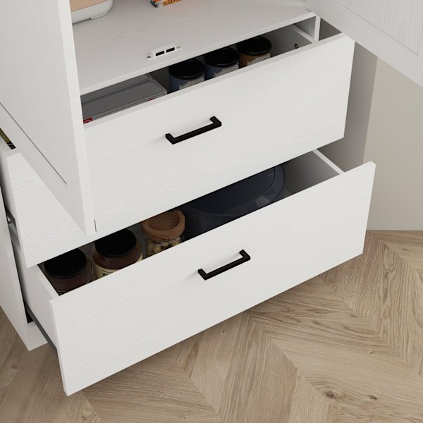 Rootz Fritstående køkkenskab - Pantry Storage - Stue Cabinet - Justerbare hylder - 75W x 39d x 178H cm
