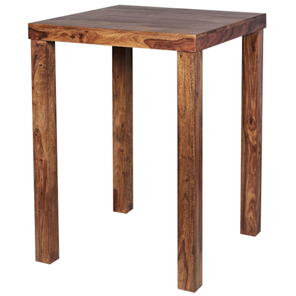Rootz Bartisch kovapuu sheesham 80 x 80 x 110 cm bistropöytä maalaistyylinen puinen pöytä neliö tummanruskea