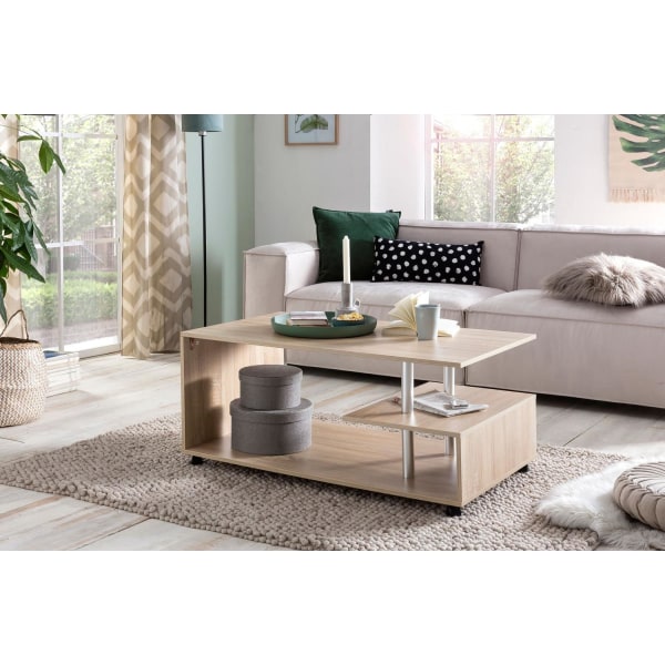 Rootz Design sofabord 105 x 48,5 x 60 cm Sonoma drejeligt med hj