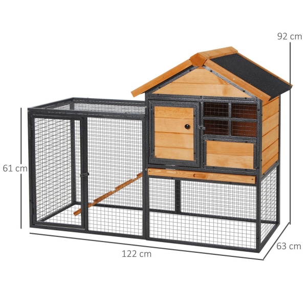 Rootz Rabbit Hutch - keltainen, musta - kuusipuu, metalli - cm x 48,03 cm x 36,22 cm