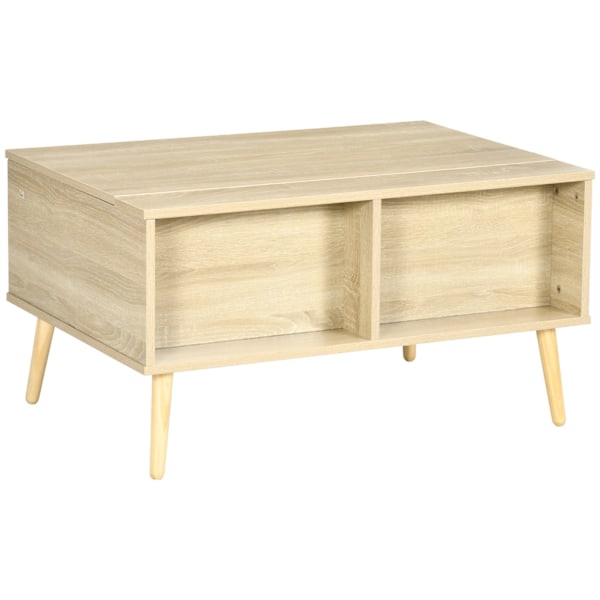 Rootz Rectangular soffbord - vardagsrumsbord - Fällbar brickbord - Praktiskt förvaringsutrymme - 85L x 60W x 59,5H cm Lätt träutseende