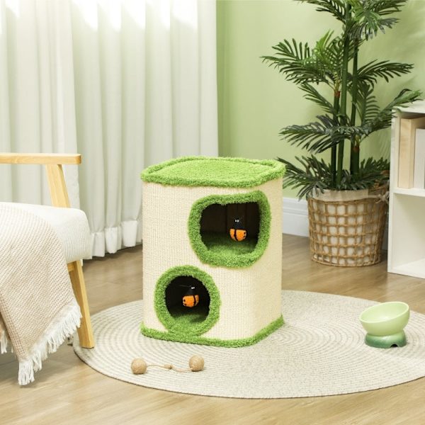 Rootz Scratching Barrel for Cats - Scratching Paradise - Sleeping Retreat - Sisal & Plush Comfort - 38cm x 38cm x 52cm