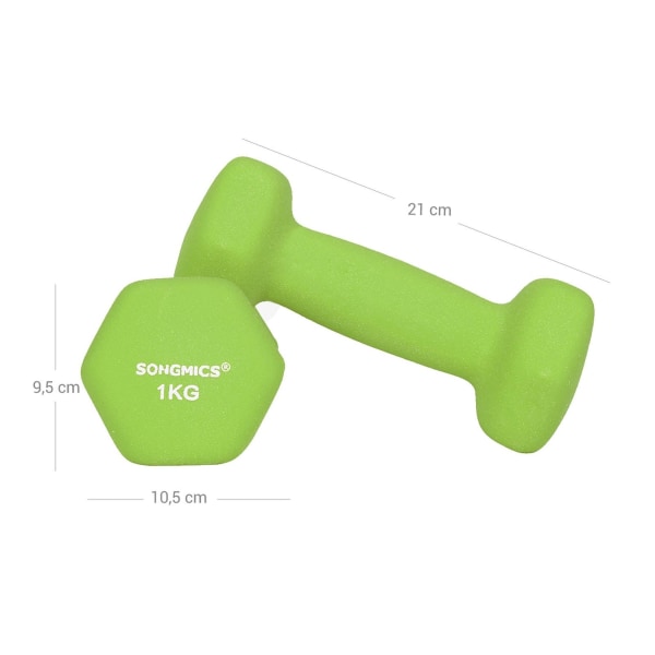 Rootz håndvægtssæt - Styrketræning - Letvægts håndvægte - Neoprencoating - Byg muskler - Tabe sig - Forbedre styrke - 13,5 cm x 6,5 cm x 6 cm