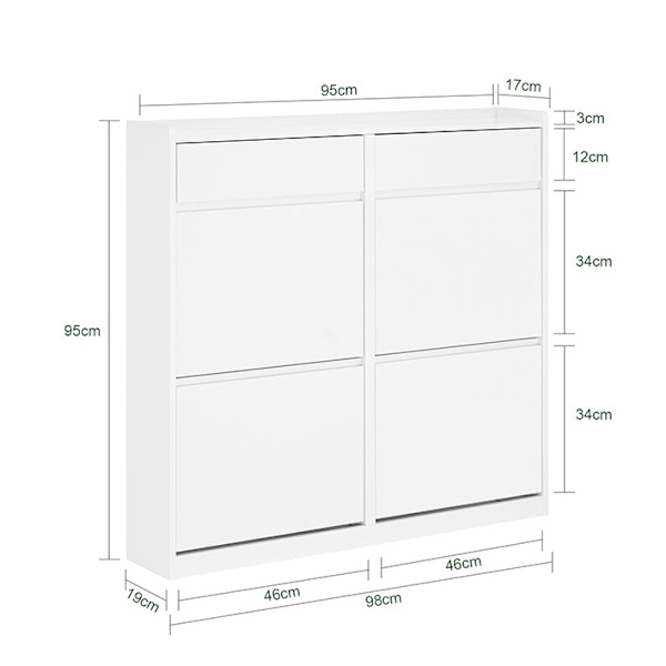 Rootz skoopbevaringsenhed - Skoopbevaring - Entreskab - Pladsbesparende design - MDF-materiale - 98x95x19cm