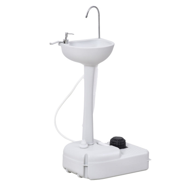 Rootz Portabelt handfat utomhus - Mobilt handfat - Campingdisk - Integrerad tvålautomat - 51 cm x 33,5 cm x 103 cm