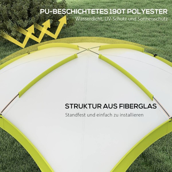 Rootz Event Shelter Pavilion - Garden Tent - Festival Canopy - Water -avvisande beläggning - 350 cm x 350 cm x 222 cm