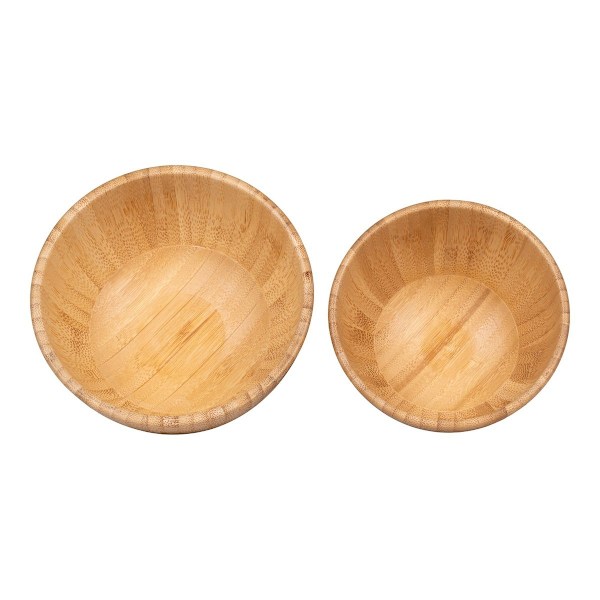 Rootz Cefalu Bamboo Bowl Set - luonnolliset kulhot - ympäristöystävälliset tarjoilukulhot - kestävä - 13 cm x 15 cm halkaisija