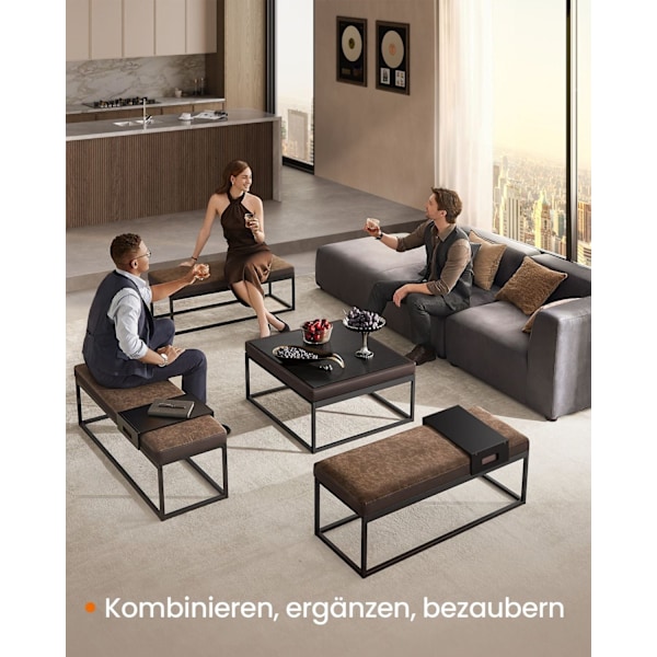Rootz Opbevaringsbænk i imiteret læder - Osmannisk bænk - Soveværelsessæde - Pladsbesparende - 120 cm x 40 cm x 45 cm