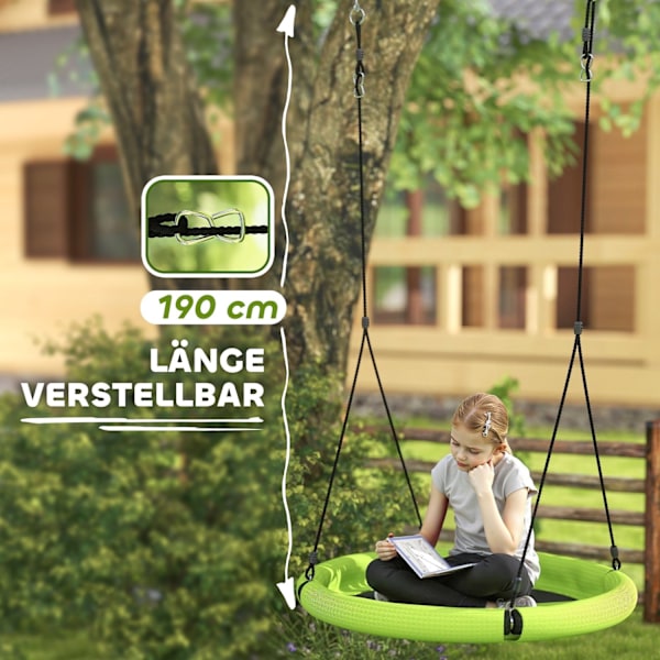 Rootz Round Garden Swing - Pesä Swing - korin istuin - 150 kg joustava - Ø98 x 190h cm