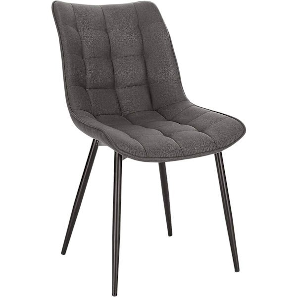 Rootz sæt med 6 spisestuestole - Køkkenstole - Moderne stole - Komfortabelt læderstof - Holdbart metalstel - Ergonomisk design - 46 cm x 40,5 cm x 85,