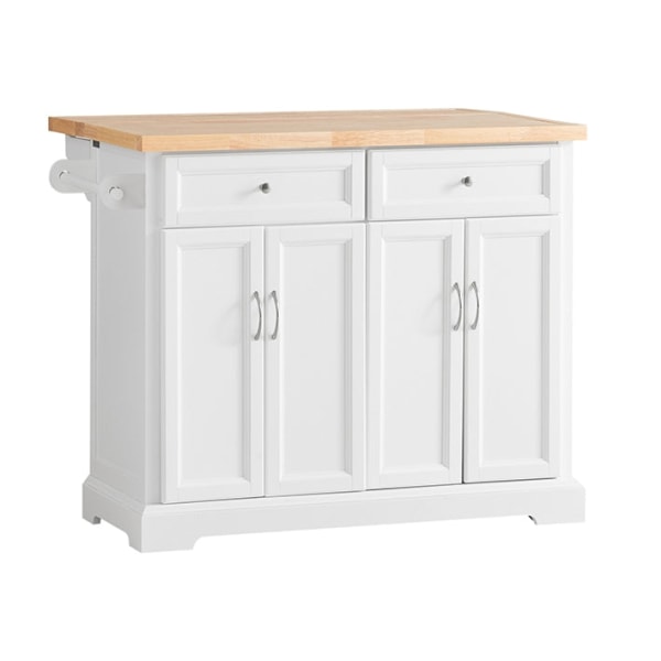 Rootz Kitchen Island Kärry - Laajentuva työtaso - Keittiökaappi - Säilytysjärjestelmä - Laadukas puu ja MDF - Pyyhehylly - 115cm x 92cm x 46-71cm