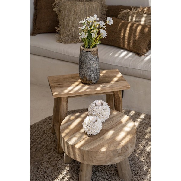 Rootz Sneaky Vas - Antik Grå Vas - Smal Terracotta Vas - Idealisk för torkade blommor - 14cm x 14cm x 26cm