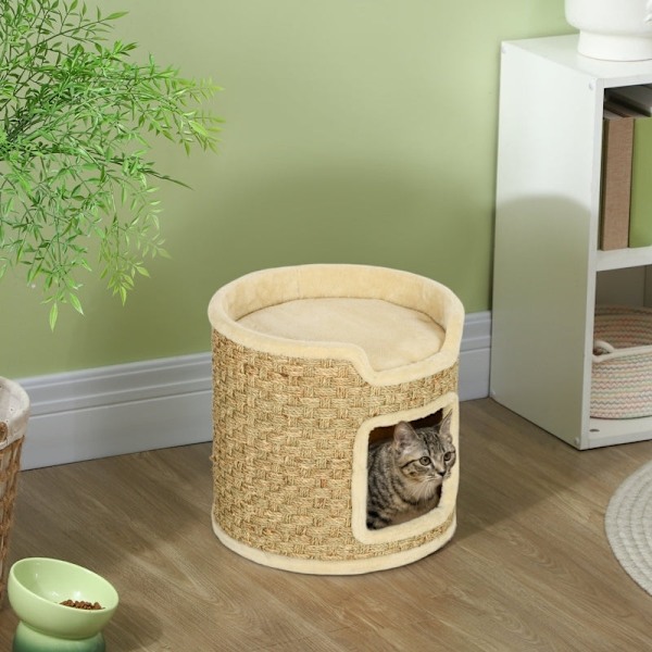 Rootz Cat Tower Barrel - Raaputustolppa - Raapimispuu - Lastulevy - Sisalköysi - 38cm x 37cm - Khaki+beige