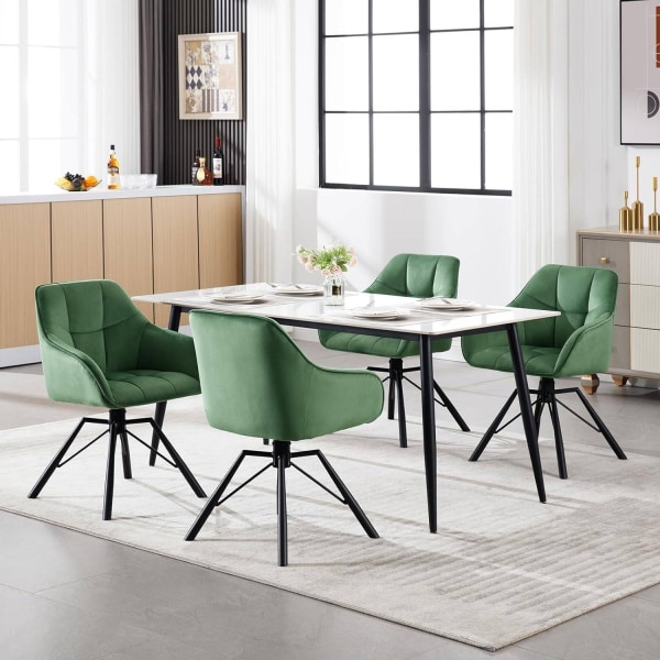 Rootz Swivel Dining Chair - Roterande Stol - Velvet Office Chair - Ergonomisk design - Lyxig komfort - Hållbar konstruktion - 58,5 cm x 82,5 cm x 54,5