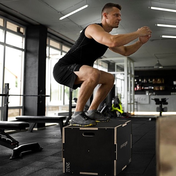 Rootz Wooden Plyometric Jump Box - Crossfit Jump Trainer - Box Jump Udstyr - Bøgetræ - 76cm x 61cm x 51cm