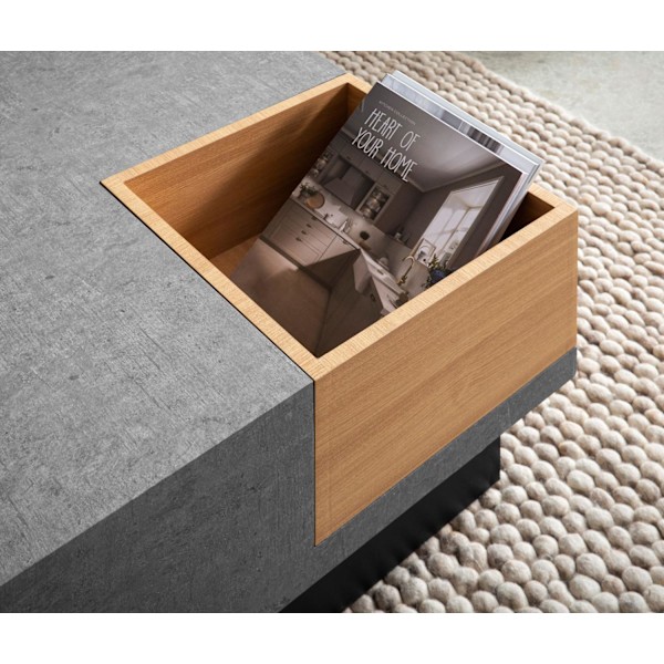 Rootz Square Sofabord - Moderne sofabord - Stilfuld stuebord - Rigelig opbevaring - 65 cm x 65 cm x 40 cm