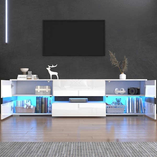 Rootz Modern TV-kaappi - Mediateline - Viihdeyksikkö - Ylellinen LED-valaistus - 160cm x 39cm x 45cm