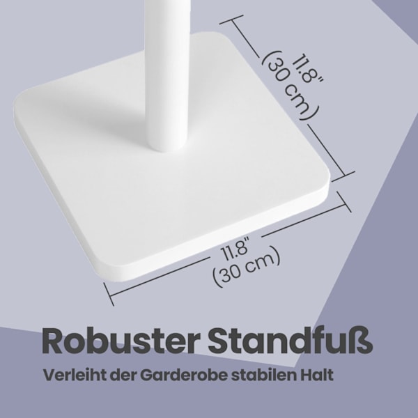 Rootz Cloakroom Stand - Vaatteiden teline - Solid Wood - Moderni Design - 30x30x175cm - Järjestä ja päivittää tilasi