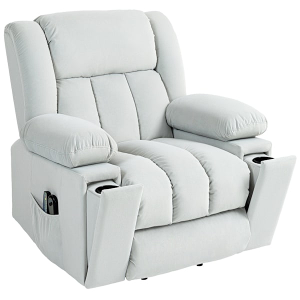 Rootz Electric Riser Stol - hvilestol - massagestol - fløjlsstof for optimal komfort - 101W x 93d x 104H cm