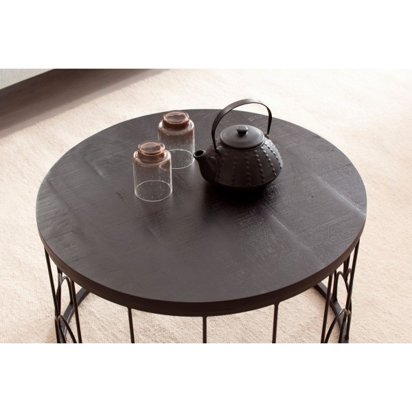 Rootz håndlavet sofabord - Industrielt design - Rundt bord - Nat