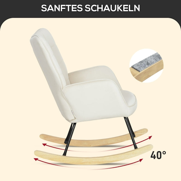 Rootz gungstol - Amningsstol - Avslappningsstol - Sammetsstoppning - 98cm x 71cm x 101cm