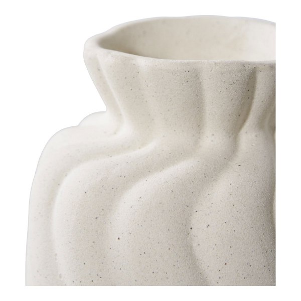 ROTZ SET AV 2 keramiska vaser - Vita vaser - Dekorativa krukor - Elegant design - 911cm x 8,81 cm x 1215 cm