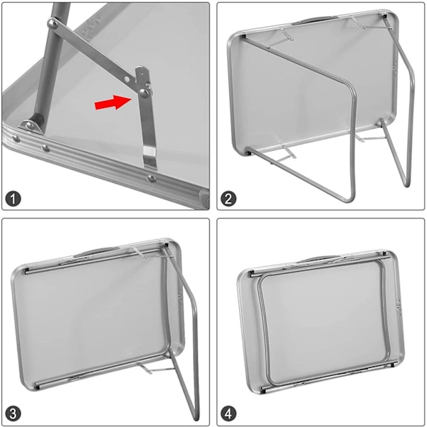 Rootz Folde Camping Bord - Transportabelt picnicbord - Udendørs spisebord - Rustfrit - Aluminiumslegering - 70cm x 60cm x 50cm