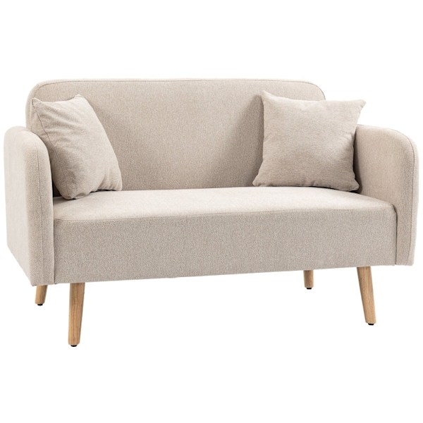 Rootz 2 istuttava sohva - Istuin - Sohva - Helppo puhdistaa - 130cm x 70cm x 80cm, Cream Velvet, Kumipuujalat