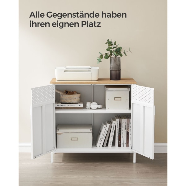 Rootz Opbevaringsskab - Hvidt Skab - Spånpladestål - Rummelig opbevaring - Robust konstruktion - Nem montering - 40cm x 80cm x 76cm