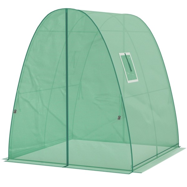 Rootz välvt växthus - folie tomathus - bärbart växtskydd - stabilitet och optimal ventilation - 1,8 x 1,8 x 2 m