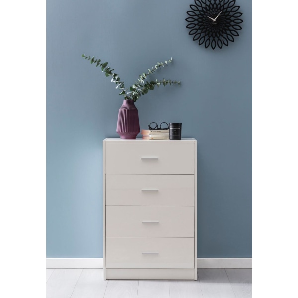 Rootz Design Skænk Hvid Højglans 60x90x30 cm Skænk Træ Moderne - Smal skuffe kommode Spisestue - Lille universalskab entre Linned kommode soveværelse