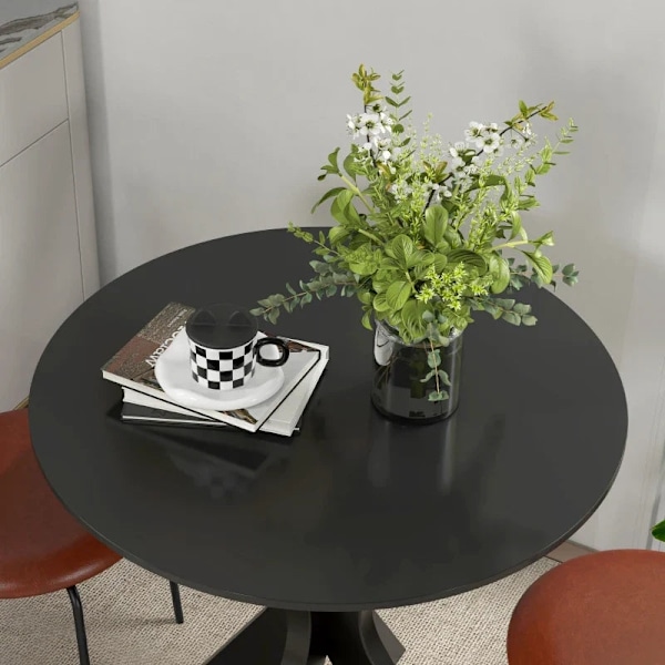 Rootz Spisebord - Køkkenbord - Rundt bord - Moderne Design - Pulverlakeret stål - Sort - 78 cm x 78 cm x 75 cm