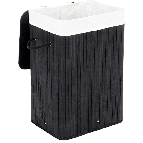 Rootz Hopfällbar Tvättkorg Bambu - Tvättkorg - 72L Svart